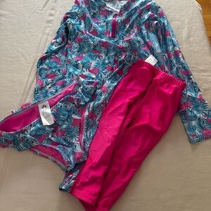 Kali Kids Swim Rashguards - Blue and Pink